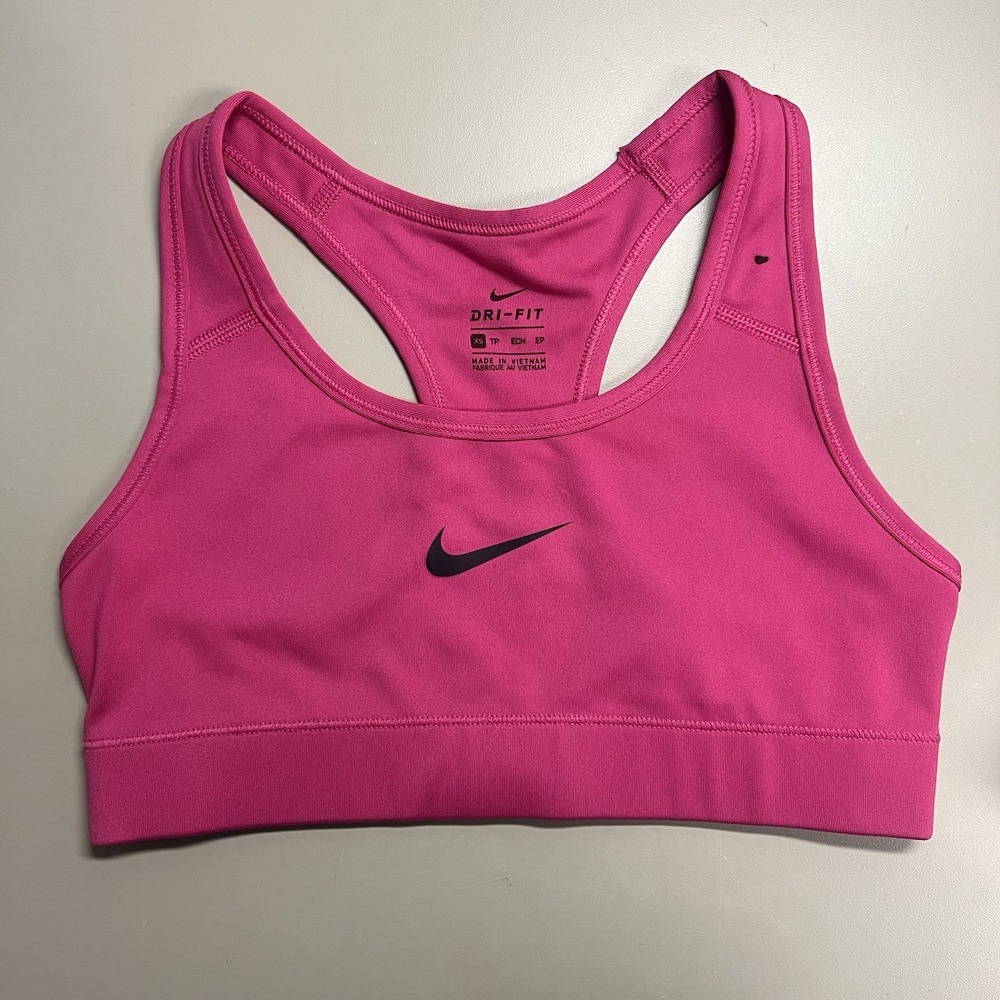 Women's Nike  Dri-Fit Sports Bra Racer Back Solid‎ Pink Size XS NWOT No Padding